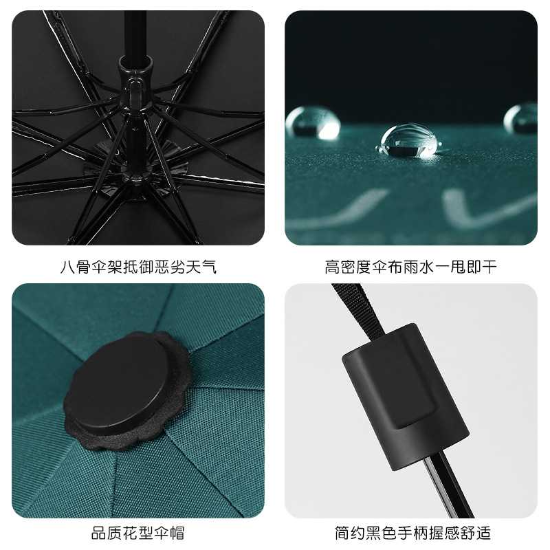 新款直销商务感UV雨伞黑胶防晒三折伞太阳伞防紫外线遮阳伞晴雨两
