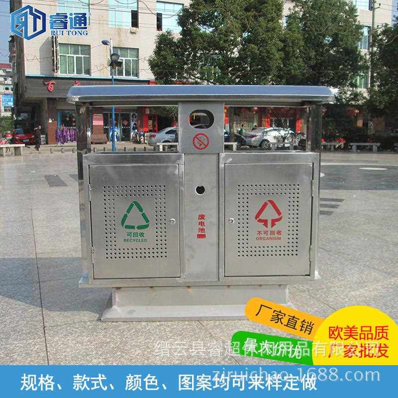 新款直销户外垃圾桶大号环卫垃圾筒室外小区公园木质环保垃圾箱金