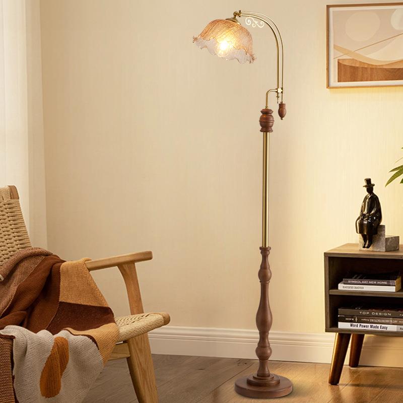 中古落地灯法式氛围灯高级感卧室床头灯中古客厅民宿沙发立式台灯