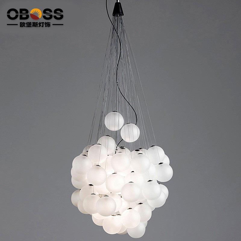 北欧简约泡泡球玻璃餐厅吊灯后现代卧室客厅灯服装店魔豆网红吊灯