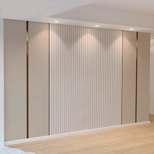 2025电视背景墙壁纸轻奢壁画简约墙纸格栅壁布高级感影视墙布定制