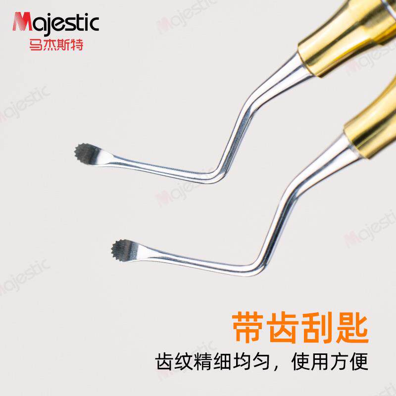口腔器械牙科刮匙带齿大小剔挖勺种植刮治器去龋拔牙工具高温消毒