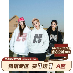 潮牌420g重磅情侣帽衫 MANYSTON美式 秋冬季 卫衣男款 外套 高街套头衫