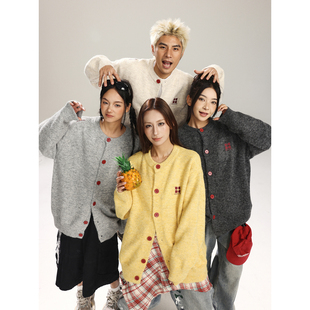 【郝熠然云旗同款】MANYSTON美式毛衣男款春秋季青少年针织衫外套