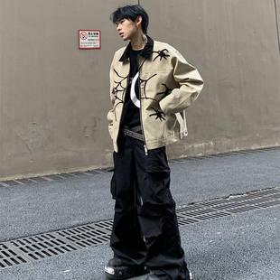 白菜coke国潮美式蜘蛛刺绣外套男秋季潮牌夹克情侣棒球服ins上衣