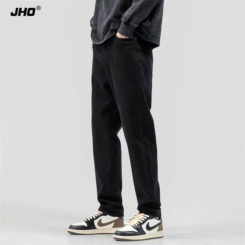 黑色牛仔裤男春季2025新款男士裤子男款美式高端弹力直筒休闲长裤