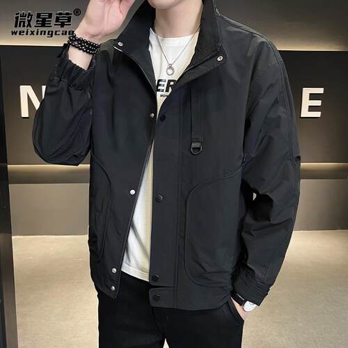 工装外套男春秋季2024新款潮早春秋款宽松休闲男士夹克上衣春季薄