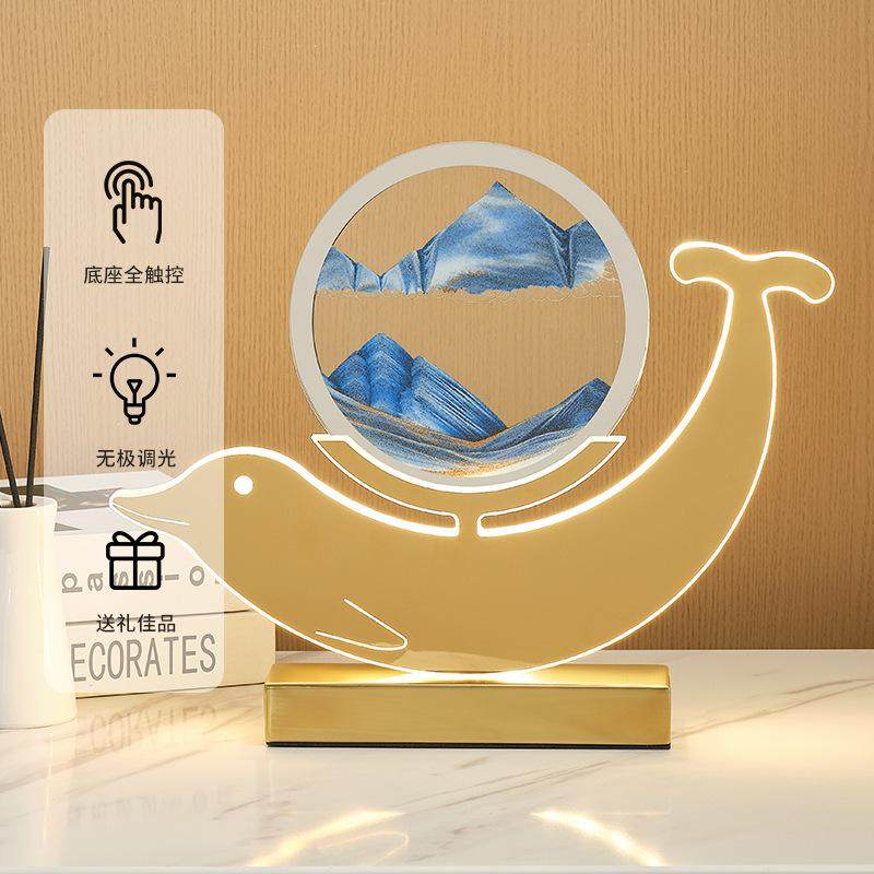 触摸沙漏创意解压客厅家居装饰品台灯沙画海豚款礼物桌面装饰摆件,鲜花速递/花卉仿真/绿植园艺,洒水/浇水壶,淘宝优惠券,粉丝福利购,淘宝优惠卷