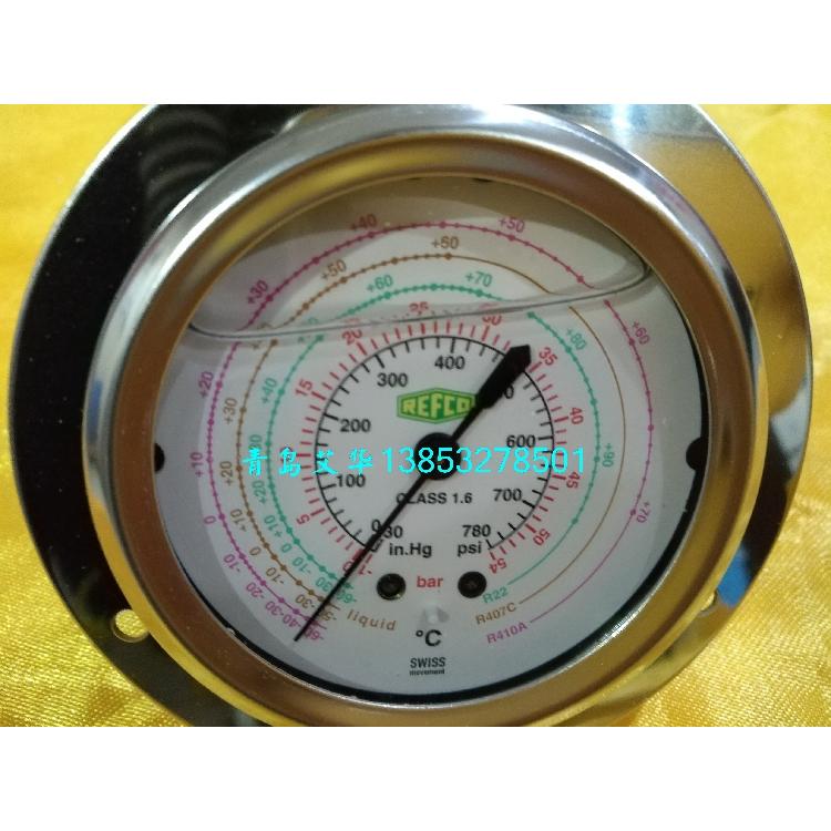 轴向R410a冷媒压力表威科REFCO高压雪种表R22 R407C R410A