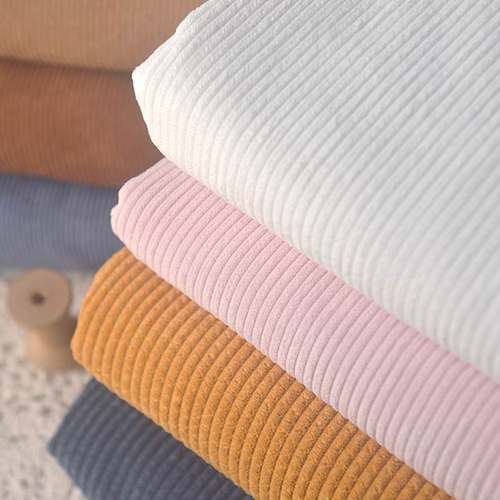 细条纹加厚灯芯绒布料 外套短裙子长裤衬衫帽子马甲服装面料