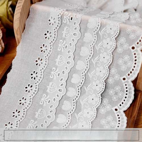 白色爱心布边刺绣花边 手工装饰diy蕾丝边服装婚纱裙边布艺