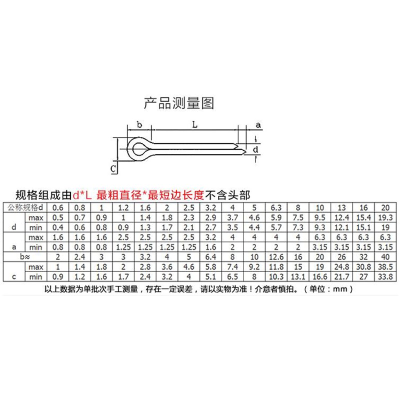 M2.5 M3.2 M3开口销304不锈钢GB91插销R型销钉*16x20x25x30x40x50