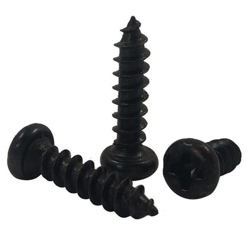 精密十字圆头盘头自攻螺丝钉M3 M3.5 M4*5X6X8X10X12X1416X20黑色