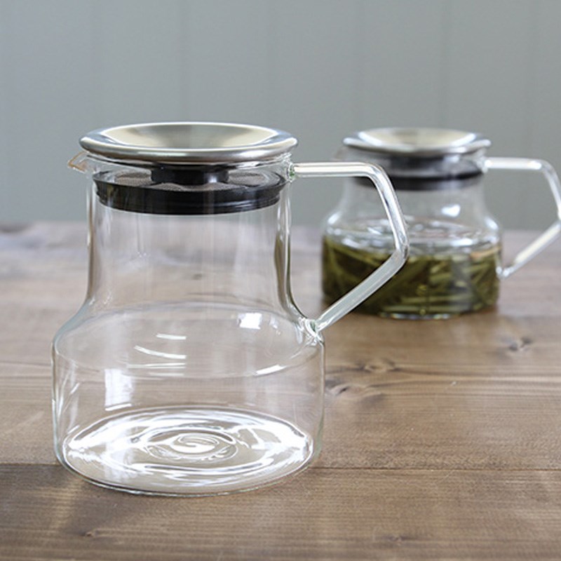 日本KINTO Cast耐热玻璃带过滤网茶壶茶具不锈钢壶盖花茶红茶壶