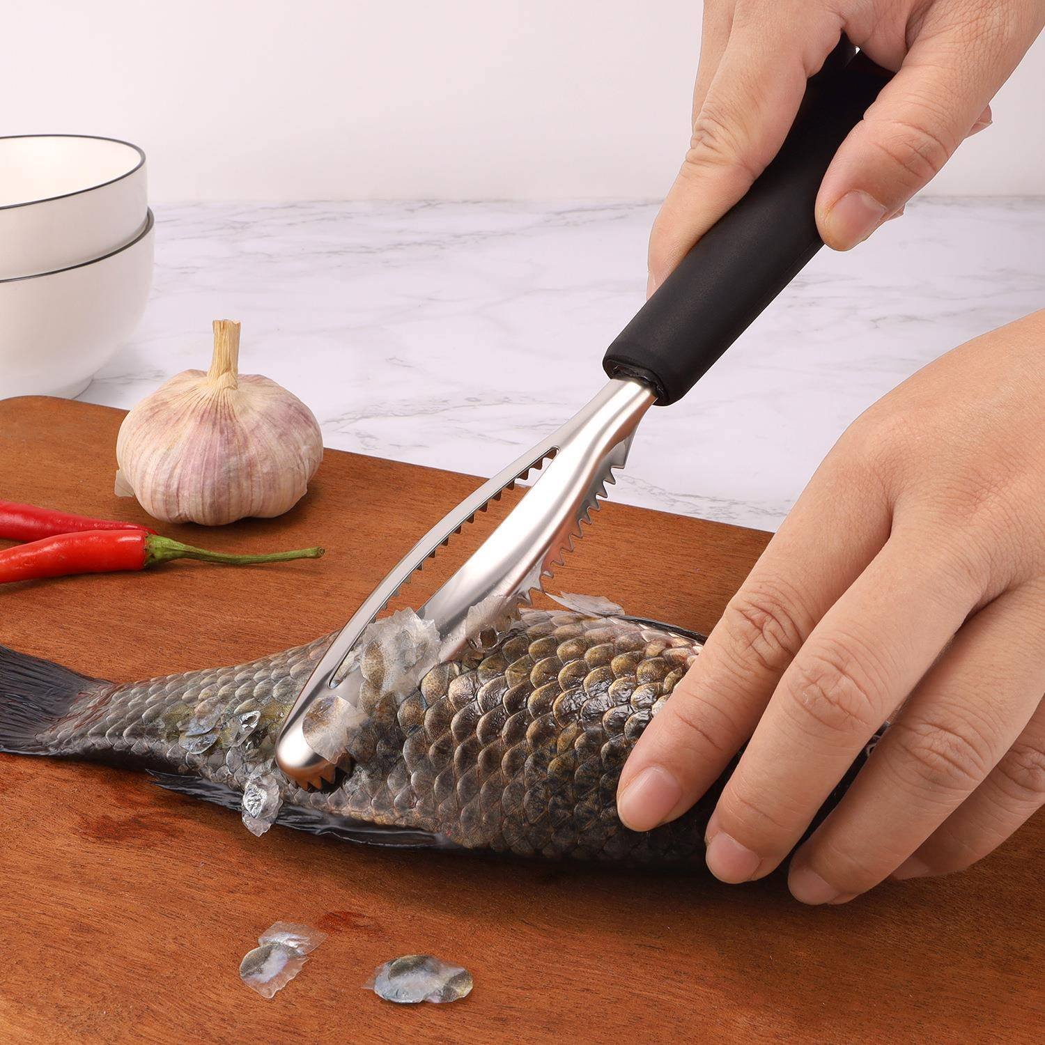 鱼鳞刨刮鱼鳞器打鳞器不锈钢鱼鳞刨去鳞器鱼鳞刮手动快速除鳞片器