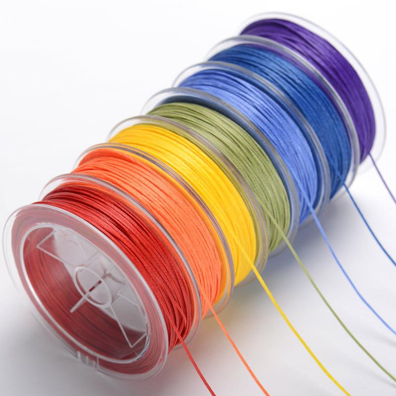 OAR 0.8mm宽扁蜡线 手工编织吊坠包石macrame编绳线材幻彩