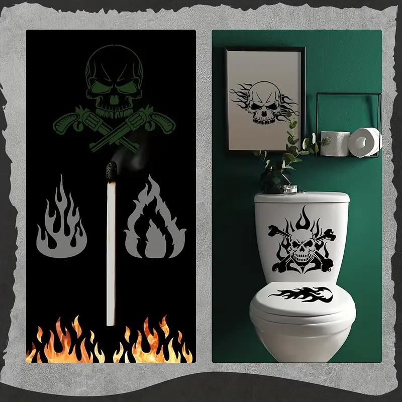 跨境爆款头骨主题镂空绘画模板12件套可水洗儿童重复利用绘画模板