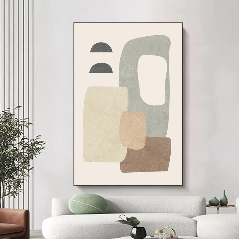 日式抽象沙发背景墙客厅挂画ins奶油原木风走廊尽头玄关装饰画