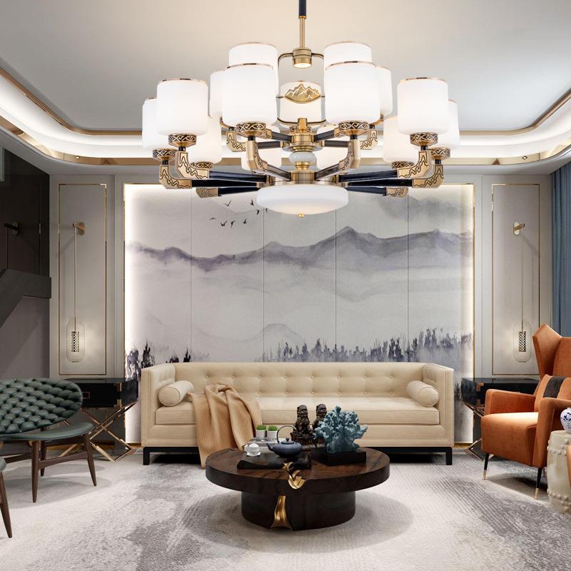 新中式小吊灯客厅灯餐厅高档大气禅意中国风复式楼别墅大吊灯