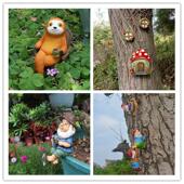 花园小矮人攀爬挂饰挂件挂树上装 饰品幼儿园户外庭院室外墙面吊饰