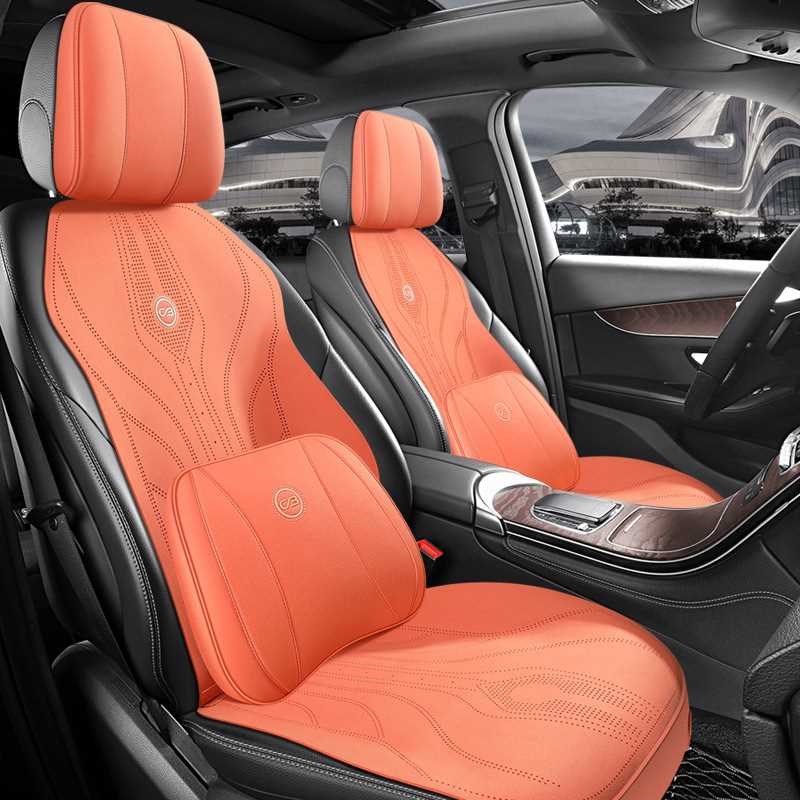 新款四季通用透气薄款汽车座套五座坐垫半包围打孔翻毛皮马鞍垫