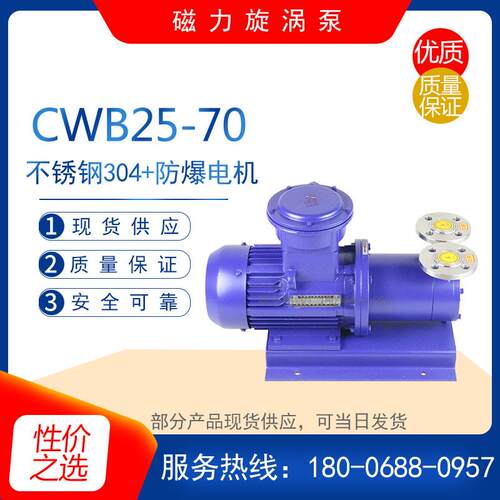 CWB20-40型不锈钢磁力驱动旋涡泵 40-40型高扬程耐腐蚀化工循环泵