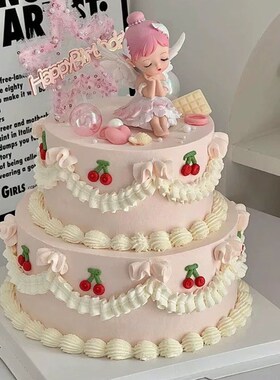 速发五拉对主蛋糕装饰摆件贝角星插件透明球小孩生日烘焙派公甜品