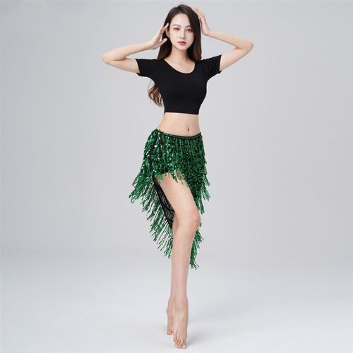 速发舞皮舞2024服款练功服东方肚蹈演出新亮片三角巾腰链舞台表演