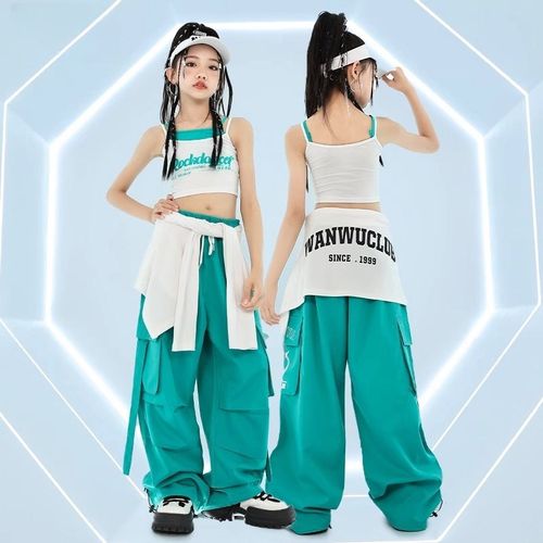 速发爵士舞j舞潮服演出服hiphop甜辣街azz装衣吊带服上孩套装表演