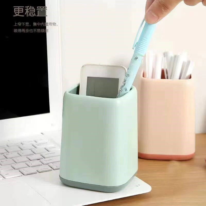 速发双色拼接多功能笔筒大容量学生宿舍收纳筒创意简约办公桌面收