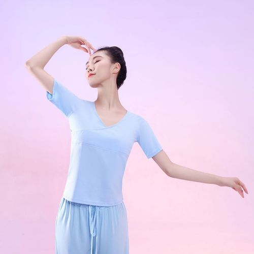 速发舞功服上服芭蕾舞练蹈服V领体操衣考级长袖露背瑜伽形体服
