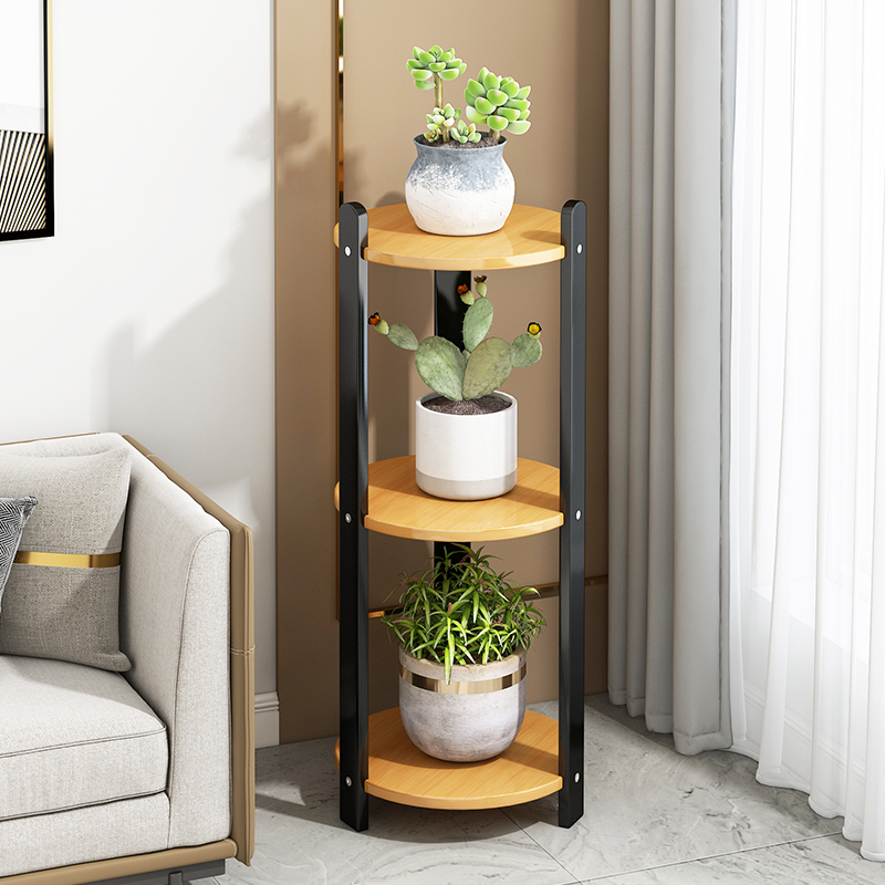 速发客厅落地式花架多约卧室窗台多层楠台竹置物绿植简肉盆栽架