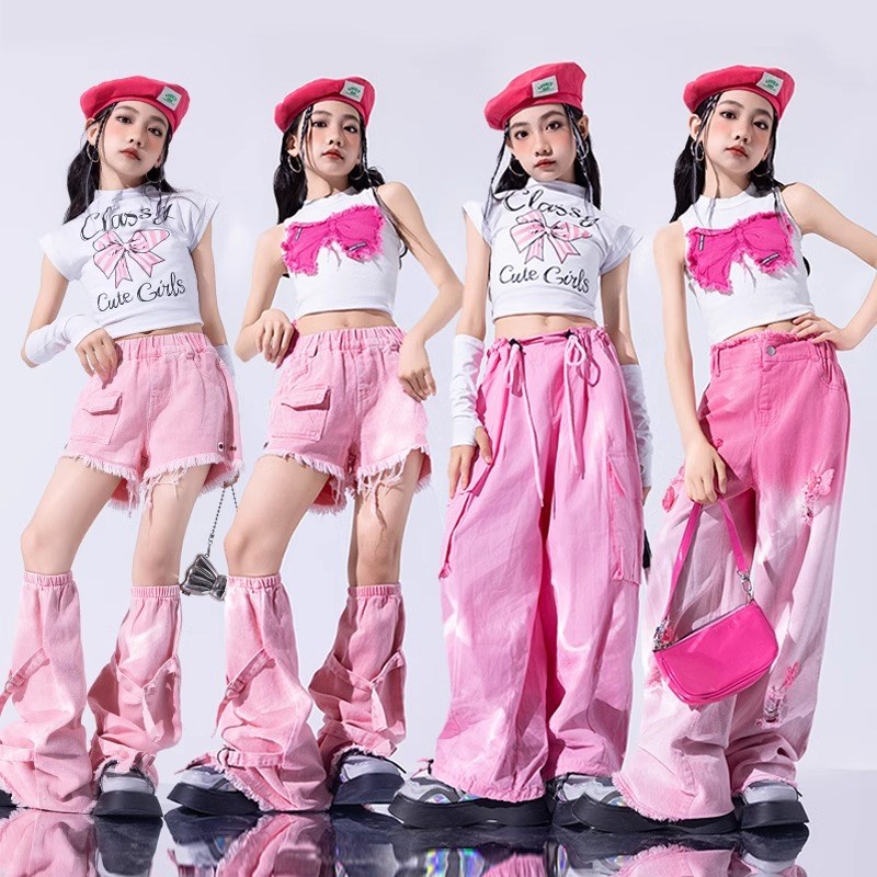 速发爵士舞服装孩j脐zz露a模特服秀演出走潮装少儿嘻哈街舞表演服