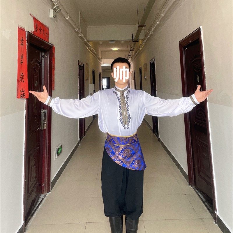 速发维族套蹈服装男款新疆维吾族族舞服民尔舞演出服艺考练习练功