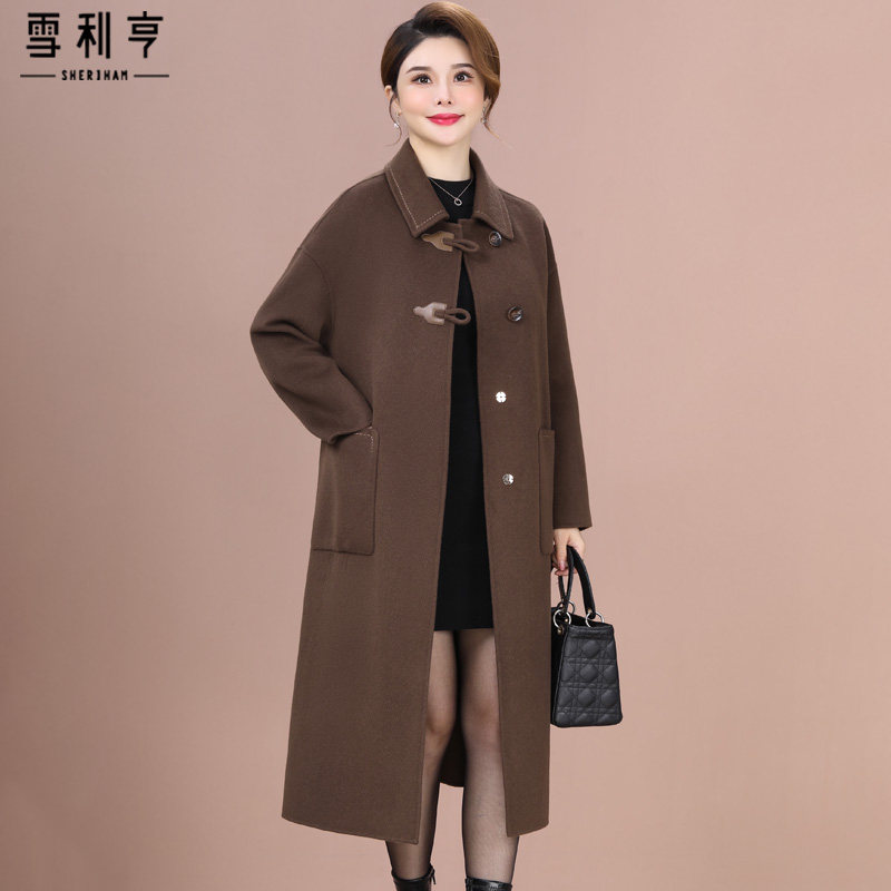 速发外年妈松韩版宽妈双面呢大衣冬季百搭呢子中套
