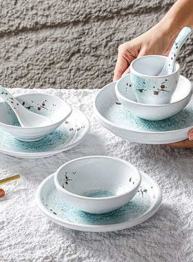 速发锅025密胺火具商用摆台四件套仿瓷塑料餐厅饭店餐2店碗碟杯套