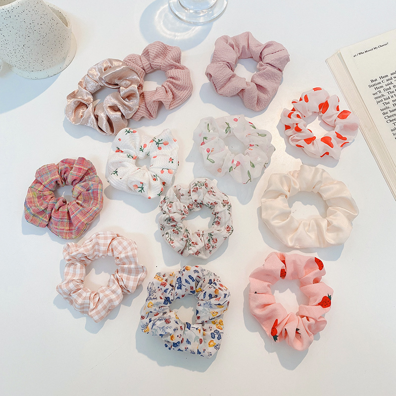 现货/5/Pcs Silk Scruchies Prit Leopard Scruchie Set Elast