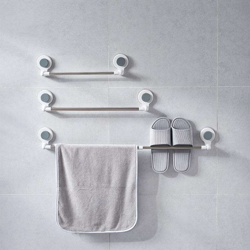 毛巾架子免打孔卫生间壁挂浴室毛巾单杆置物架厕所洗手间收纳挂架