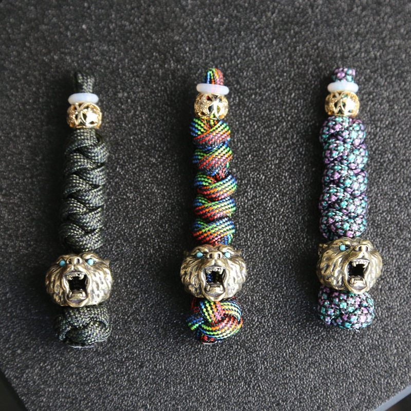 黑熊头吊坠EDC推牌挂绳伞兵绳汽车钥匙挂件配饰刀坠挂饰钥匙链,玩具/童车/益智/积木/模型,EDC玩具,淘宝优惠券,粉丝福利购,淘宝优惠卷