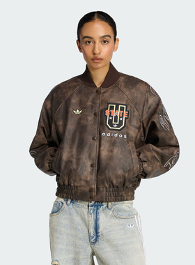 adidas阿迪达斯三叶草女子复古运动休闲棉服外套KF2307