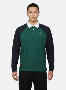 Adidas阿迪达斯三叶草男子TYSHAWN运动休闲长袖T恤KE7013