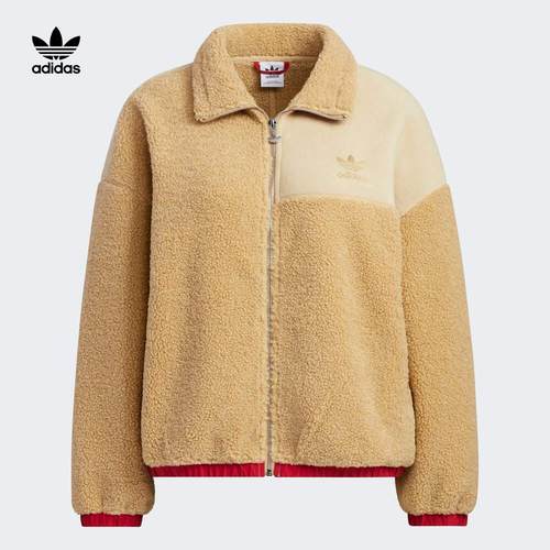 Adidas阿迪三叶草女保暖翻领夹克