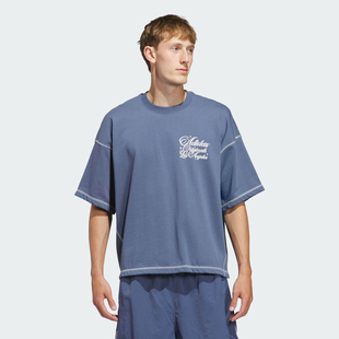 adidas阿迪达斯三叶草男子运动休闲印花针织圆领短袖 T恤JX6178