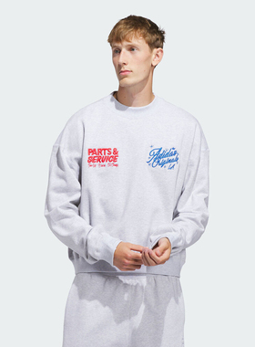 adidas阿迪达斯三叶草男子运动休闲印花圆领套头衫卫衣JX3805