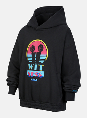 NIKE耐克男大童詹姆斯运动训练休闲印花连帽套头衫卫衣IM7402-045