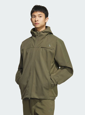 adidas阿迪达斯男子运动训练休闲梭织连帽夹克外套KA1305