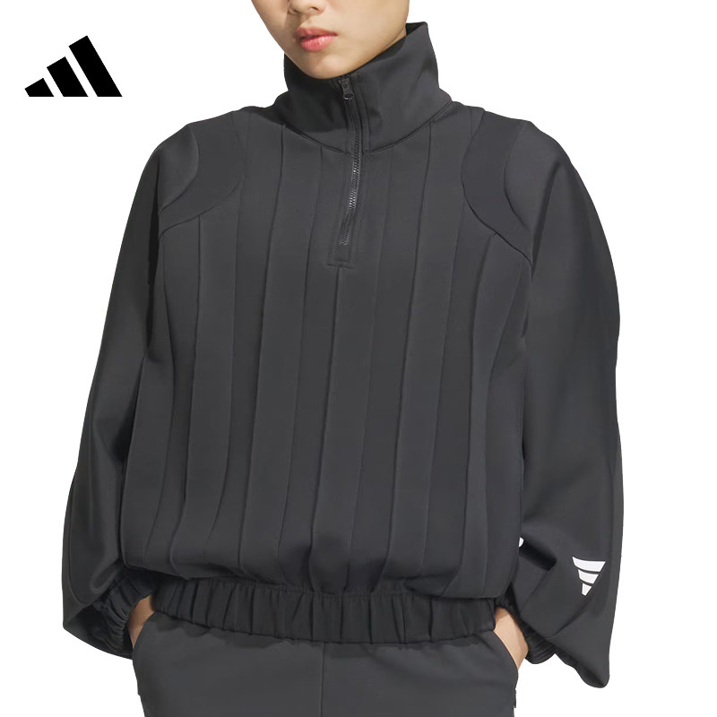 adidas阿迪达斯女子FUSTL W P CREW针织运动卫衣JM4258