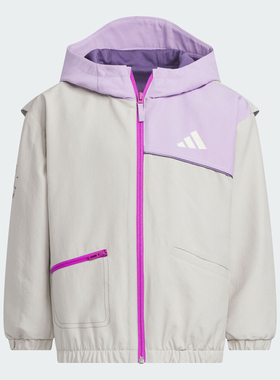 adidas阿迪达斯女小童运动训练休闲连帽夹克外套KC5329