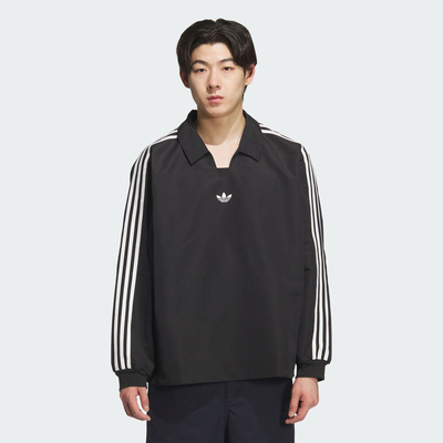 adidas阿迪达斯三叶草男子运动休闲三条纹长袖POLO衫KF9602
