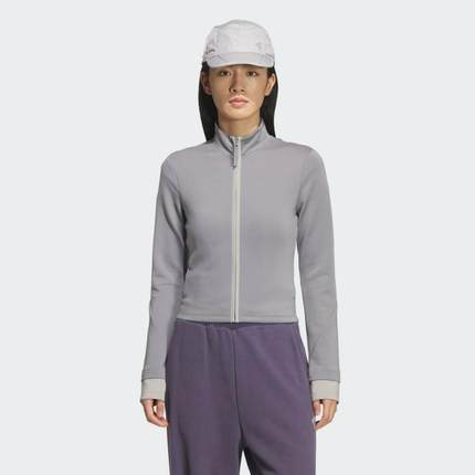 adidas阿迪达斯女子FOS运动休闲针织修身立领夹克外套KS3333